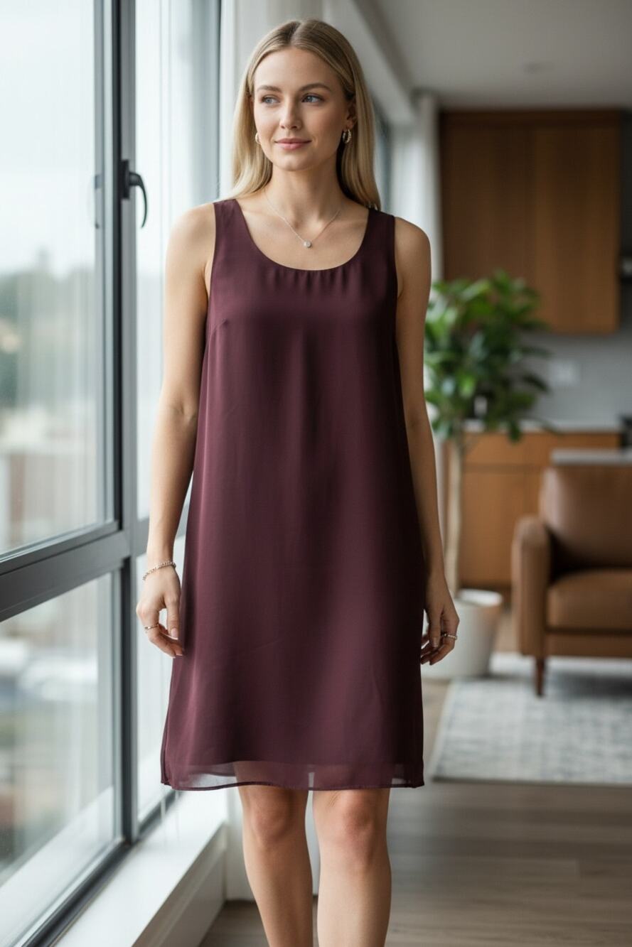 ALYN PAIGE Dress Size S / M Maroon Shift Sleeveless